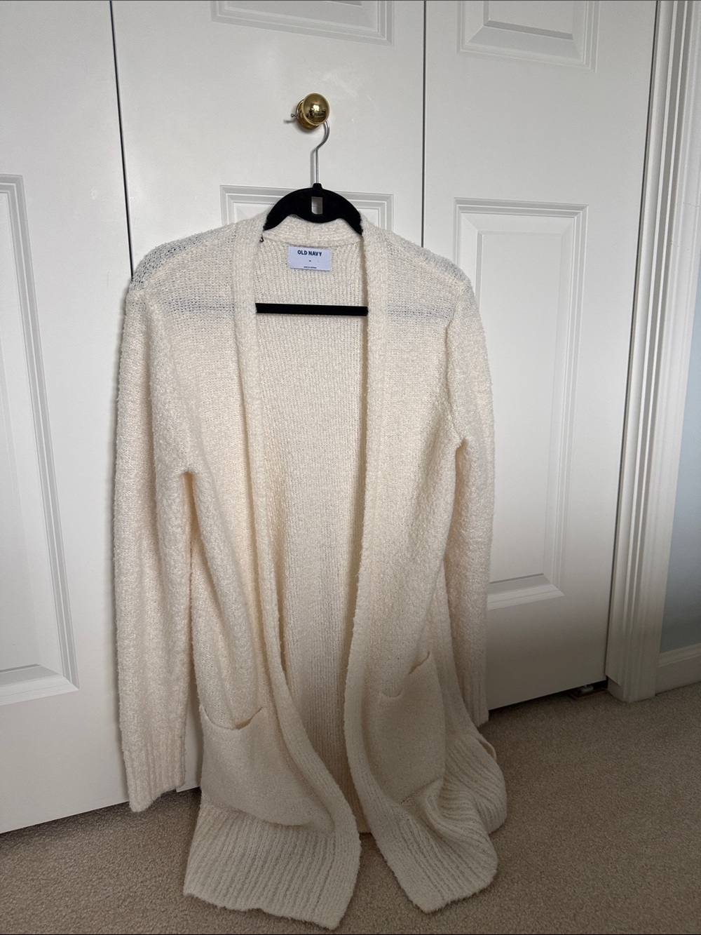 Old Navy Cream Open-Front Cozy Cardigan
